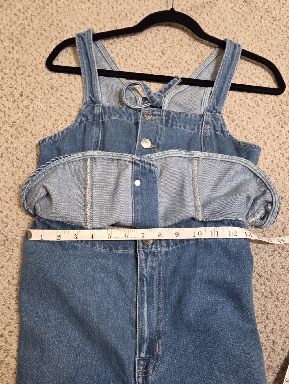 We The Free Hazel Jumpsuit Denim Blue Jean Jumper Open Back Sleeveless Small - Picture 11 of 12